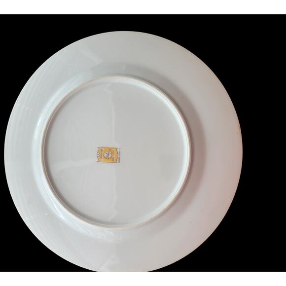 Lace Bouquet Salem China Company Etched Dinner Plate Platinum Trim Set of 2 - Picture 9 of 10